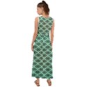 Pattern Texture Geometric Pattern Green V-Neck Chiffon Maxi Dress View2