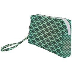 Pattern Texture Geometric Pattern Green Wristlet Pouch Bag (small)