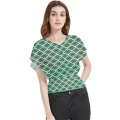 Pattern Texture Geometric Pattern Green Butterfly Chiffon Blouse