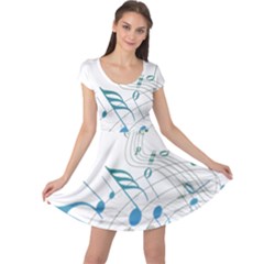 Music Notes Cap Sleeve Dress by Dutashop