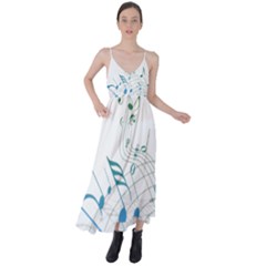 Music Notes Tie Back Maxi Dress