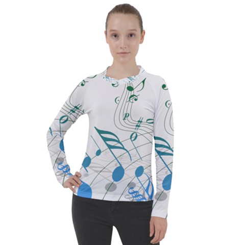 Music Notes Women s Pique Long Sleeve Tee by Dutashop