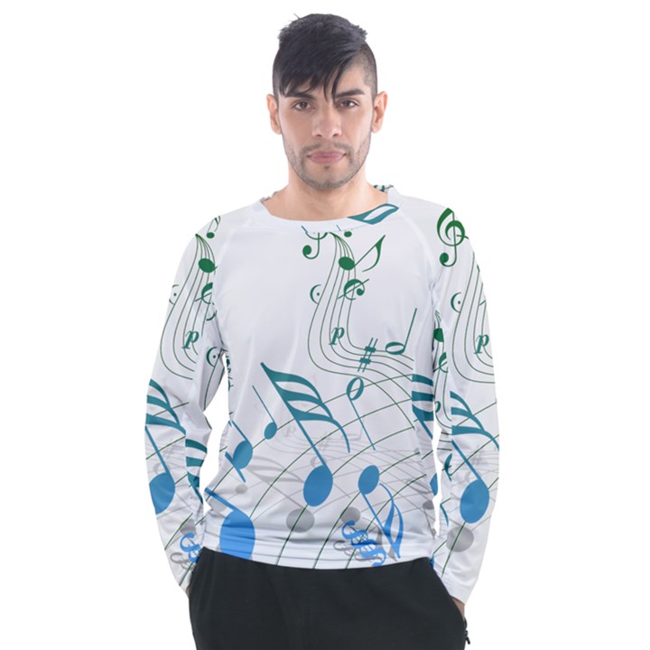 Music Notes Men s Long Sleeve Raglan Tee