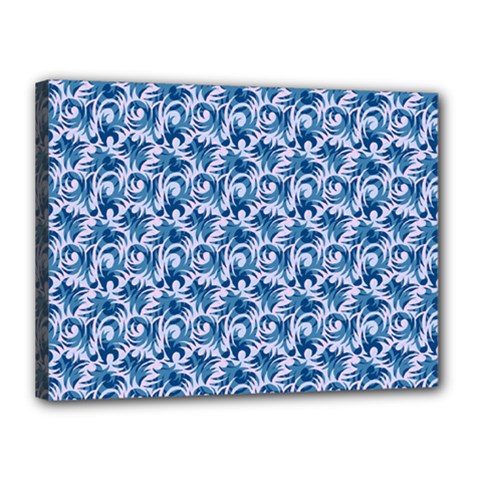 Blue Pattern Scrapbook Canvas 16  X 12  (stretched)