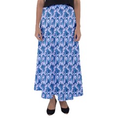 Blue Pattern Scrapbook Flared Maxi Skirt