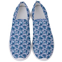 Blue Pattern Scrapbook Men s Slip On Sneakers