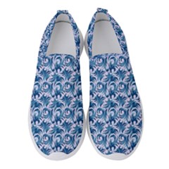 Blue Pattern Scrapbook Women s Slip On Sneakers by Dutashop