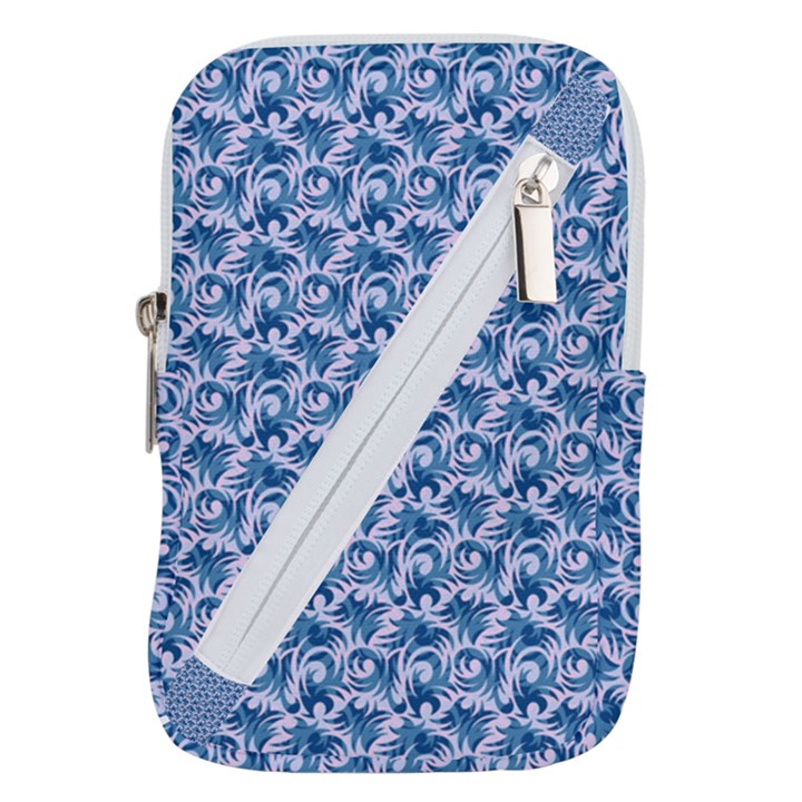 Blue Pattern Scrapbook Belt Pouch Bag (Large)