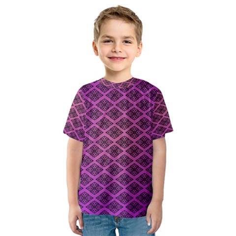 Pattern Texture Geometric Patterns Purple Kids  Sport Mesh Tee by Dutashop