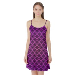 Pattern Texture Geometric Patterns Purple Satin Night Slip by Dutashop