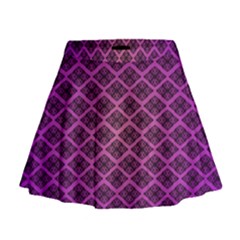 Pattern Texture Geometric Patterns Purple Mini Flare Skirt by Dutashop