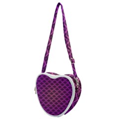 Pattern Texture Geometric Patterns Purple Heart Shoulder Bag by Dutashop