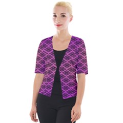 Pattern Texture Geometric Patterns Purple Cropped Button Cardigan