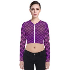 Pattern Texture Geometric Patterns Purple Long Sleeve Zip Up Bomber Jacket