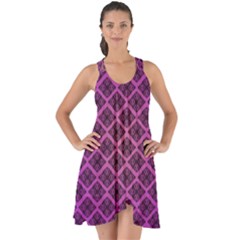 Pattern Texture Geometric Patterns Purple Show Some Back Chiffon Dress