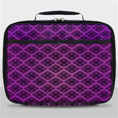 Pattern Texture Geometric Patterns Purple Full Print Lunch Bag