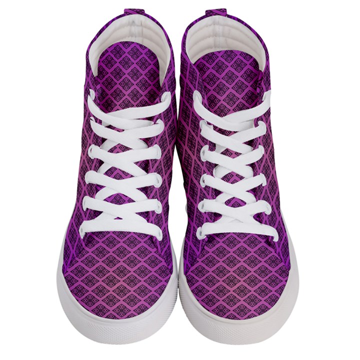 Pattern Texture Geometric Patterns Purple Women s Hi-Top Skate Sneakers