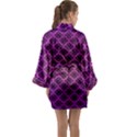 Pattern Texture Geometric Patterns Purple Long Sleeve Satin Kimono View2