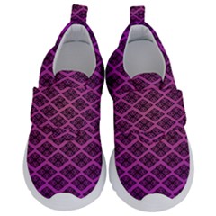 Pattern Texture Geometric Patterns Purple Kids  Velcro No Lace Shoes