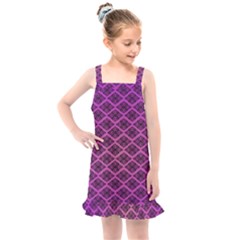 Pattern Texture Geometric Patterns Purple Kids  Overall Dress by Dutashop