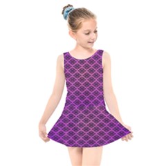 Pattern Texture Geometric Patterns Purple Kids  Skater Dress Swimsuit