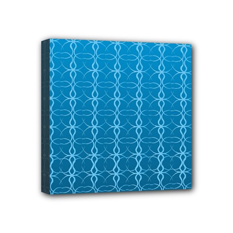 Background Texture Pattern Blue Mini Canvas 4  X 4  (stretched) by Dutashop