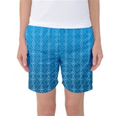 Background Texture Pattern Blue Women s Basketball Shorts