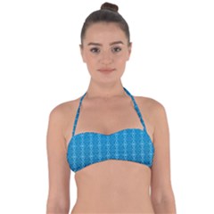 Background Texture Pattern Blue Halter Bandeau Bikini Top