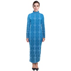 Background Texture Pattern Blue Turtleneck Maxi Dress