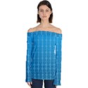 Background Texture Pattern Blue Off Shoulder Long Sleeve Top View1