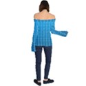 Background Texture Pattern Blue Off Shoulder Long Sleeve Top View2