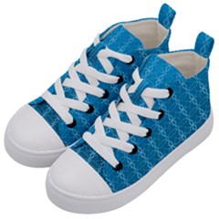 Background Texture Pattern Blue Kids  Mid-top Canvas Sneakers by Dutashop