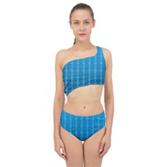 Background Texture Pattern Blue Spliced Up Two Piece Swimsuit