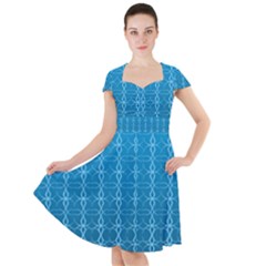 Background Texture Pattern Blue Cap Sleeve Midi Dress by Dutashop