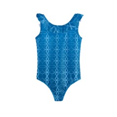 Background Texture Pattern Blue Kids  Frill Swimsuit by Dutashop