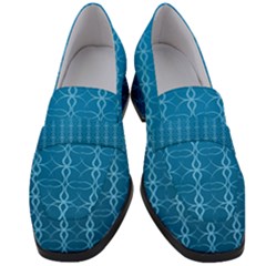 Background Texture Pattern Blue Women s Chunky Heel Loafers by Dutashop