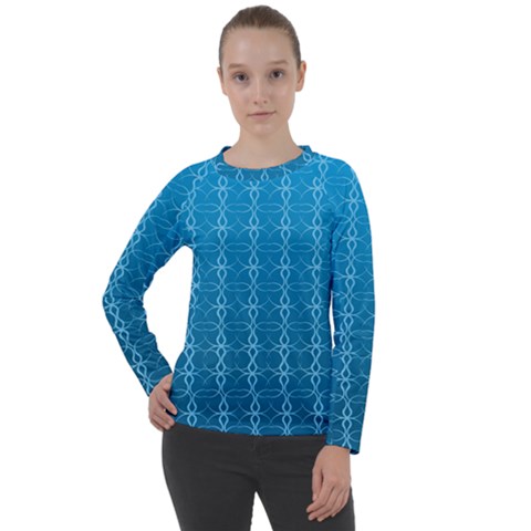 Background Texture Pattern Blue Women s Long Sleeve Raglan Tee by Dutashop