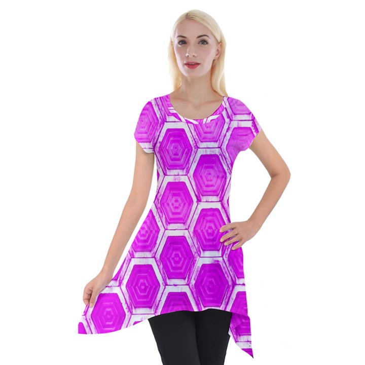 Hexagon Windows  Short Sleeve Side Drop Tunic