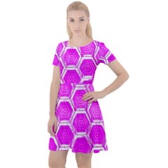 Hexagon Windows  Cap Sleeve Velour Dress  by essentialimage365