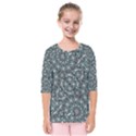 Intricate Texture Ornate Camouflage Pattern Kids  Quarter Sleeve Raglan Tee View1