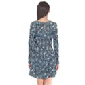 Intricate Texture Ornate Camouflage Pattern Long Sleeve V-neck Flare Dress View2