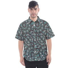 Intricate Texture Ornate Camouflage Pattern Men s Short Sleeve Shirt