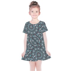 Intricate Texture Ornate Camouflage Pattern Kids  Simple Cotton Dress