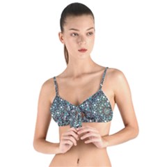 Intricate Texture Ornate Camouflage Pattern Tie Up Cut Bikini Top by dflcprintsclothing