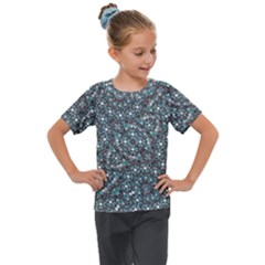 Intricate Texture Ornate Camouflage Pattern Kids  Mesh Piece Tee