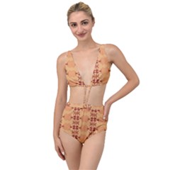 Background Wallpaper Brown Tied Up Two Piece Swimsuit by Dutashop