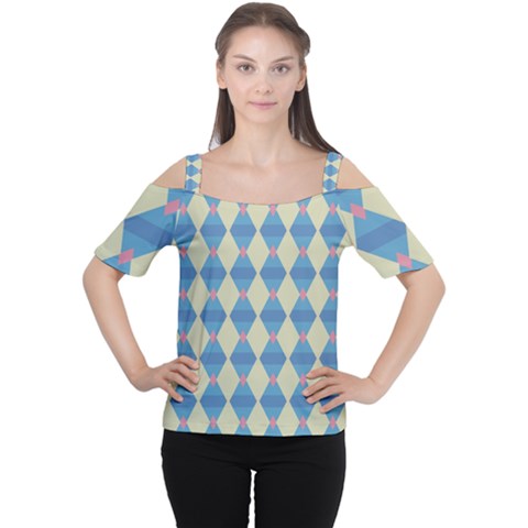 Pattern Texture Chevron Cutout Shoulder Tee by Dutashop