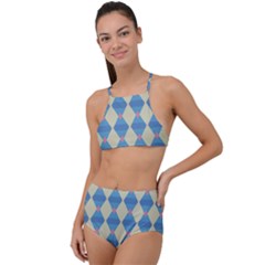 Pattern Texture Chevron High Waist Tankini Set by Dutashop