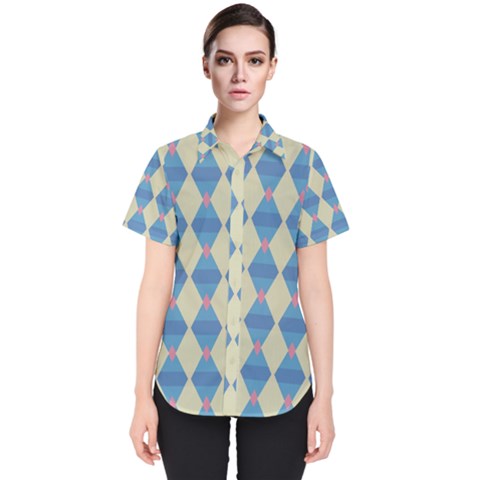 Pattern Texture Chevron Women s Short Sleeve Shirt by Dutashop