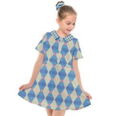 Pattern Texture Chevron Kids  Short Sleeve Shirt Dress